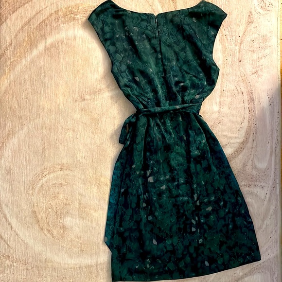 Ann Taylor LOFT size 2 hunter green print office and night out friendly dress! - Picture 5 of 6